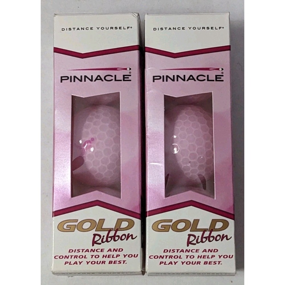 Pinnacle Gold Ribbon Clear Pink Golf Balls 6-Pack Distance & Control Susan Komen